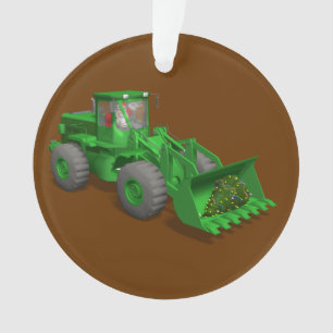 Santa Claus Bulldozer Operator Ornament