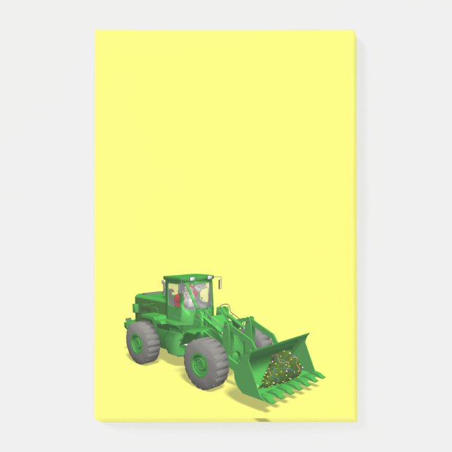 Santa Claus Bulldozer Operator Post-it Notes (Front)
