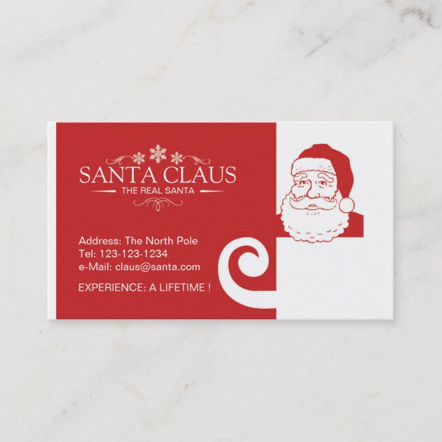 Santa Claus business card (Front)