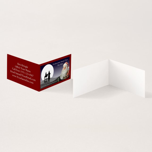 Santa Claus Business Card Folding (Inside and Outside)