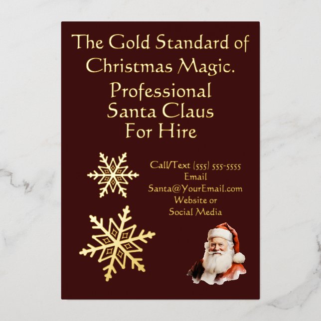 Santa Claus Business Card Greeting Card (Front)