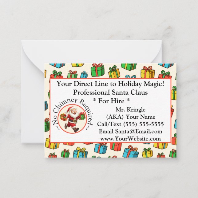  Santa Claus Business Card Note Card (Front)