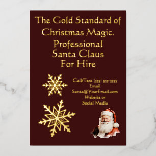 Santa Claus Business Card Print Gold 