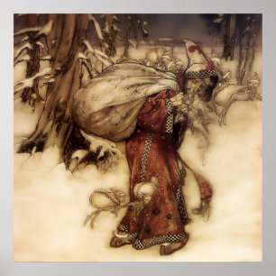“Santa Claus” by Arthur Rackham Poster