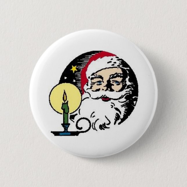 Santa Claus By Candlelight 6 Cm Round Badge (Front)
