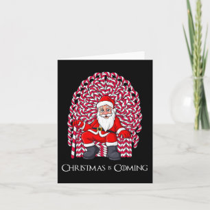 Santa Claus Candy Cane Throne Christmas Boys Girls Card