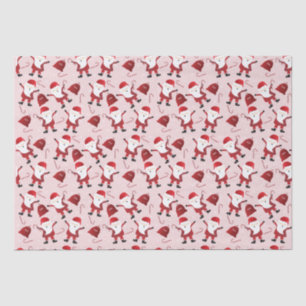 Santa Claus Candy Canes Pattern Red Tissue Paper