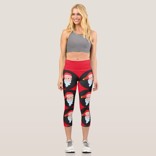 SANTA CLAUS CAPRI YOGA LEGGINGS (Front)