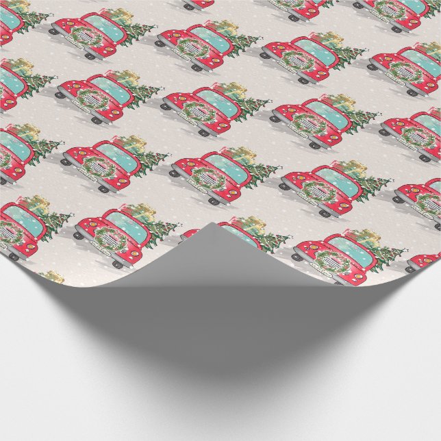 Santa Claus Car Christmas Wrapping Paper (Corner)