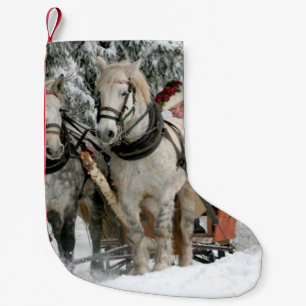 Santa Claus Carriage Christmas Holiday Small Christmas Stocking