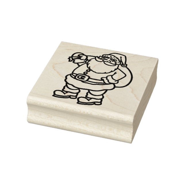 Santa Claus Carrying Sack Christmas Rubber Stamp (Stamp)