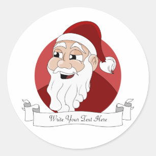 Santa Claus Cartoon Classic Round Sticker