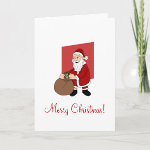 Santa Claus Cartoon Holiday Card