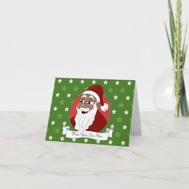 Santa Claus Cartoon Holiday Card (Front)