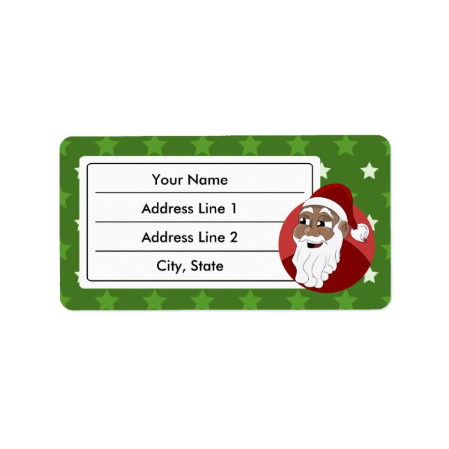 Santa Claus Cartoon Label (Front)