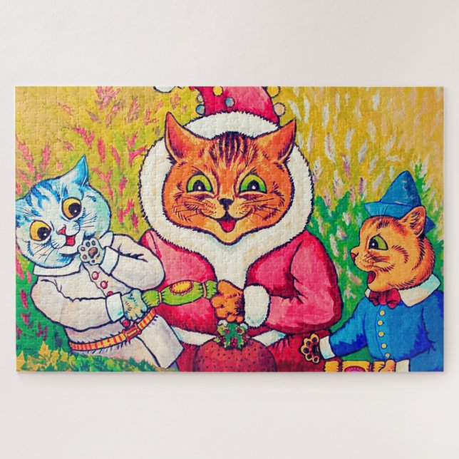 Santa Claus Cat, Louis Wain Jigsaw Puzzle (Horizontal)