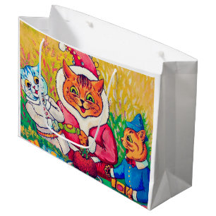 Santa Claus Cat, Louis Wain Large Gift Bag