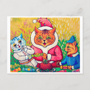 Santa Claus Cat, Louis Wain Postcard