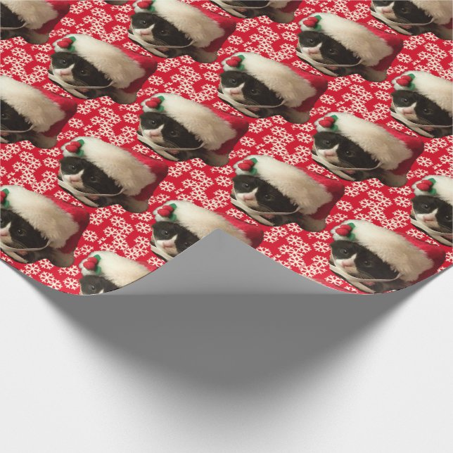 Santa Claus Cat Wrapping Paper (Corner)