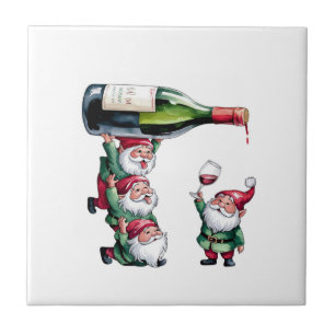 Santa Claus Celebrating Christmas Tile