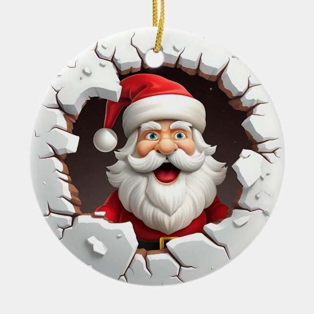 Santa Claus Ceramic Tree Decoration (Front)