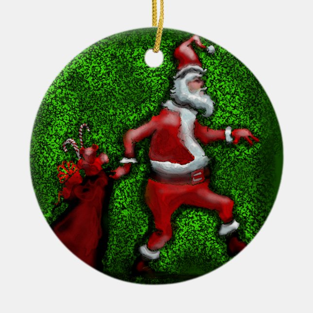 Santa Claus Ceramic Tree Decoration (Front)