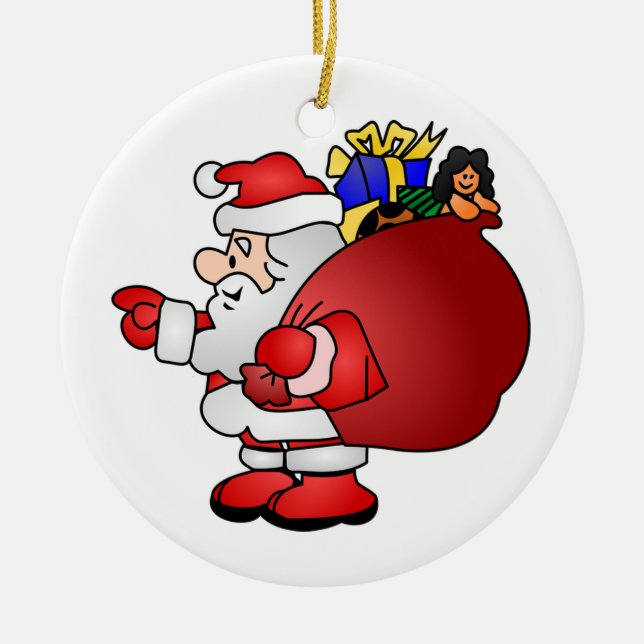 Santa Claus Ceramic Tree Decoration (Front)