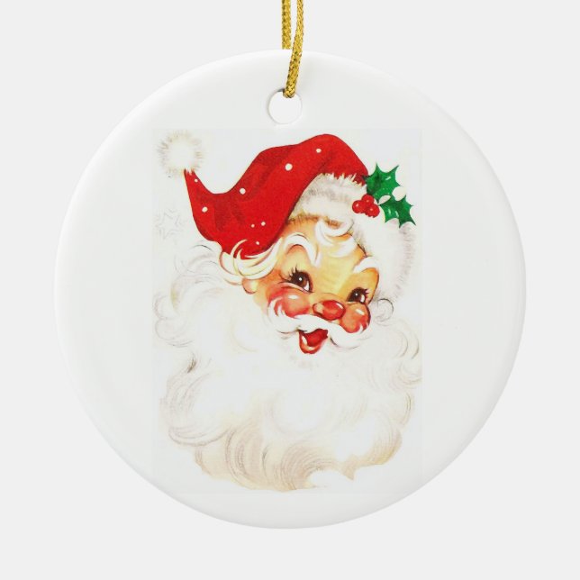 santa claus ceramic tree decoration (Front)