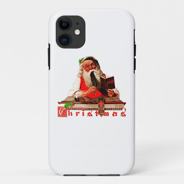 Santa Claus Checking His List Case-Mate iPhone Case (Back)