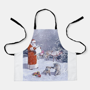 Santa Claus checking the gift list Apron