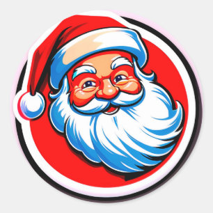 Santa Claus Cheerful Greeting Classic Round Sticker