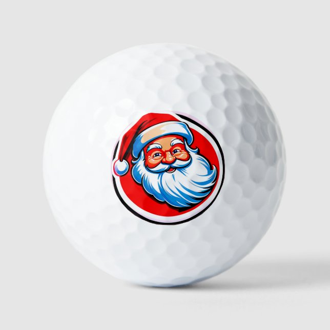 Santa Claus Cheerful Greeting Golf Balls (Front)