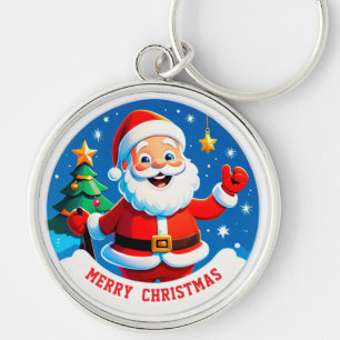 Santa Claus Cheerful Greeting Key Ring