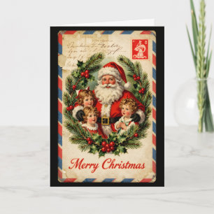 Santa Claus Children Vintage Air Mail Card