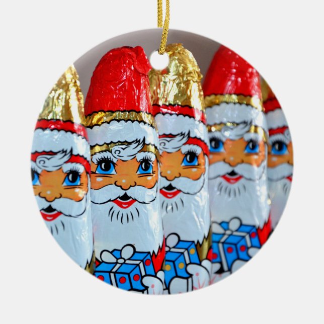 Santa Claus Chocolates Ornament Round (Front)