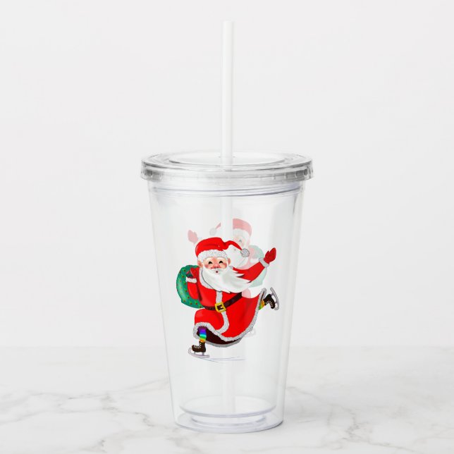 Santa Claus Christmas Acrylic Tumbler (Front)