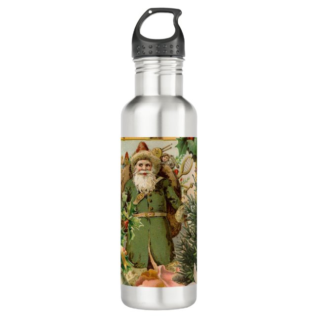 Santa Claus Christmas Antique Beautiful Art 710 Ml Water Bottle (Front)