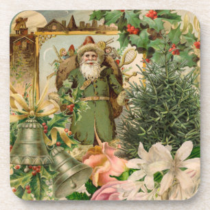 Santa Claus Christmas Antique Beautiful Art Coaster