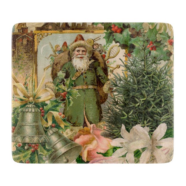 Santa Claus Christmas Antique Beautiful Art Cutting Board (Front)