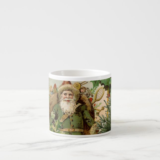 Santa Claus Christmas Antique Beautiful Art Espresso Cup (Front)