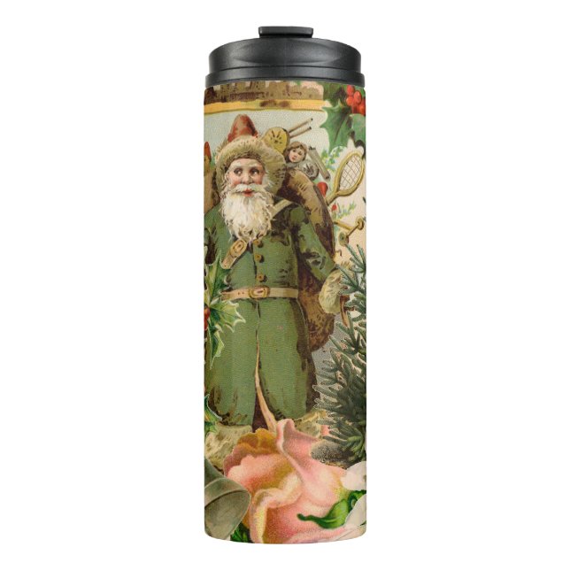 Santa Claus Christmas Antique Beautiful Art Thermal Tumbler (Front)