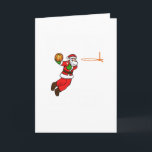 Santa Claus Christmas Basketball Player Holiday Card<br><div class="desc">Santa claus basketball designs will make a cool gift for the hoops loving boy or girl</div>