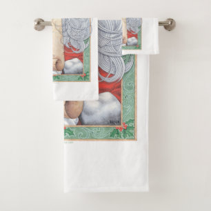 Santa Claus Christmas Bath Towel Set