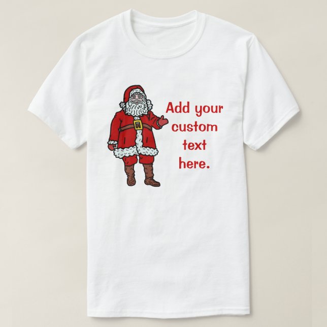 Santa Claus Christmas Cartoon Personalised T-Shirt (Design Front)
