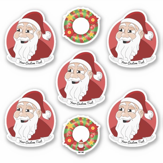 Santa Claus Christmas cartoon Sticker (Front)