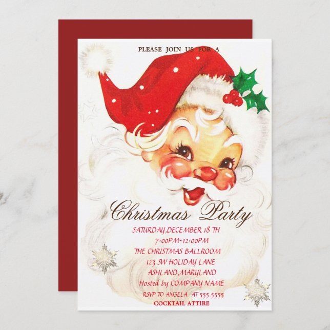 Santa Claus Christmas Corporated Party Invitation (Front/Back)