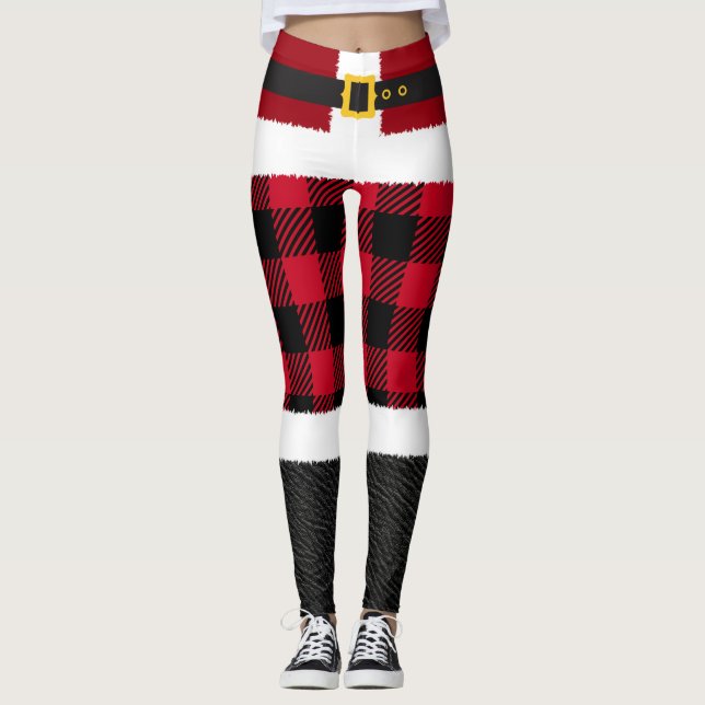 Santa Claus Christmas Costume Leggings (Front)