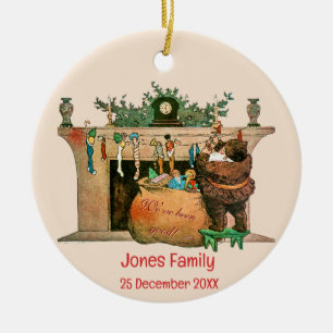 Santa Claus Christmas Family Personalized Ceramic Tree Decoration