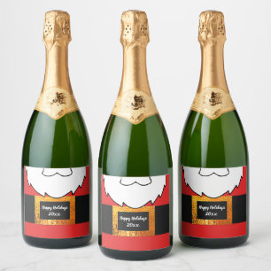 Santa Claus Christmas favour gifts  Sparkling Wine Label