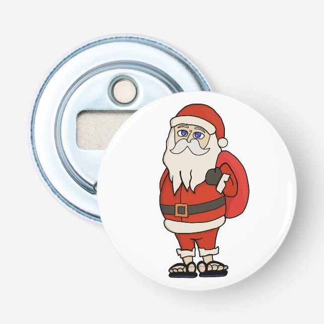 Santa Claus Christmas Flip Flops Bottle Opener (Front)